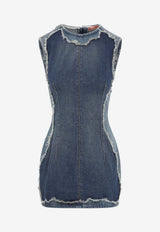 Paneled Denim Mini Dress