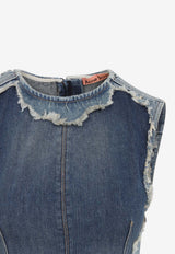 Paneled Denim Mini Dress