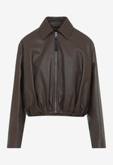 Draped Leather Jacket