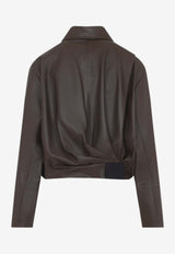 Draped Leather Jacket