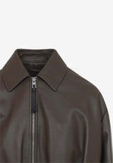 Draped Leather Jacket