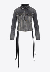 Lace-Up Denim Jacket