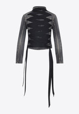 Lace-Up Denim Jacket