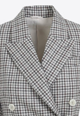 Vichy Double-Breasted Wool Blazer