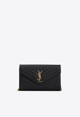 Cassandre Grained Leather Chain Clutch