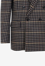 Houndstooth Double-Breasted Blazer