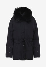 Mink-Collar Down Jacket