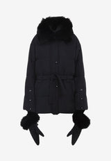 Mink-Collar Down Jacket