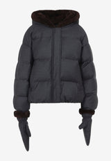 Mink-Trim Down Jacket