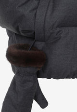 Mink-Trim Down Jacket