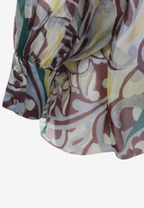 Printed Ruched Blouse