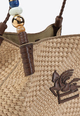 Small Libra Raffia Shoulder Bag