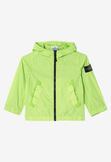 Stone Island Junior Boys Compass Patch Windbreaker Jacket Green 164100003-BS0A23/S_STONE-V005F