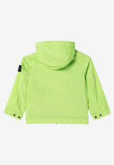 Stone Island Junior Boys Compass Patch Windbreaker Jacket Green 164100003-BS0A23/S_STONE-V005F