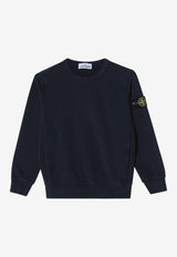 Stone Island Kids Boys Compass Patch Sweatshirt Black 166100005S0040/S_STONE-V0029