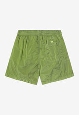 Stone Island Kids Boys Compass Patch Swim Shorts Green 16B100002S0043/S_STONE-V005F