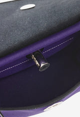 Mini Herbag Zip 20 in Purple Canvas and Black Hunter Leather