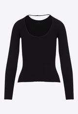 كنزة بحبكة مُضلعة وحزام لانجيري