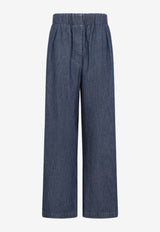 Wide-Leg Denim Pants