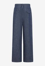 Wide-Leg Denim Pants