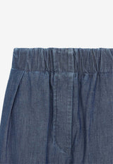 Wide-Leg Denim Pants