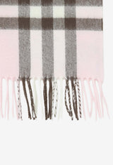 Giant Check Fringed Cashmere Scarf