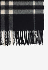 Signature Check Fringed Cashmere Scarf