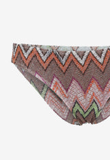 One-Shoulder Lurex Knit Bikini
