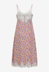 Floral Print Silk Slip Dress