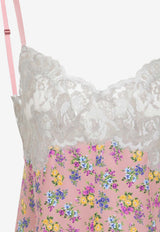 Floral Print Silk Slip Dress