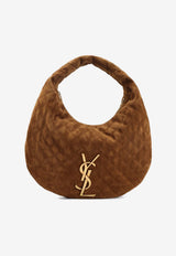 Icare Quilted Suede Hobo Bag