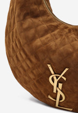 Icare Quilted Suede Hobo Bag