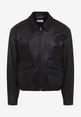Leather Zip-Up Jacket