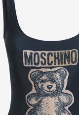 Logo Bear Print One-Piece Swimsuit