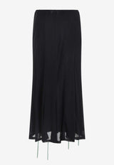 3D Flower Applique Midi Skirt
