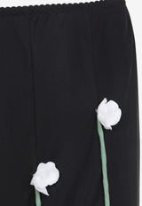 3D Flower Applique Midi Skirt