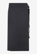 Wrap Wool Midi Skirt