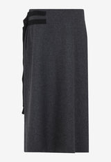 Wrap Wool Midi Skirt