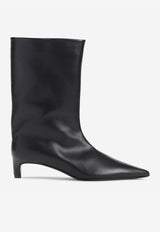 Pointed-Toe Mid-Calf Boots