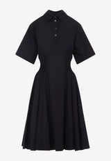 Short-Sleeved Midi Shirt Dress