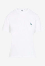 Floral-Embroidered Short-Sleeved T-shirt