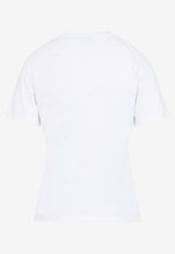 Floral-Embroidered Short-Sleeved T-shirt