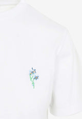 Floral-Embroidered Short-Sleeved T-shirt