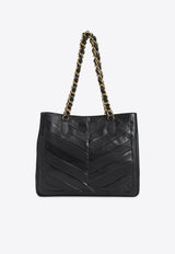VLogo Leather Tote Bag
