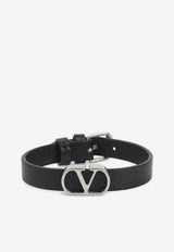 Vlogo-Charm Leather Bracelet