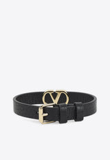 Vlogo-Charm Leather Bracelet