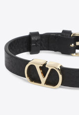 Vlogo-Charm Leather Bracelet