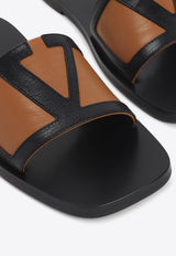 Vlogo-Patch Leather Sandals