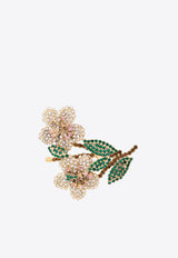 Rosantica Small Botanica Crystal-Embellished Brooch Multicolor 17790/SP/FIO-3_MULTI COLO