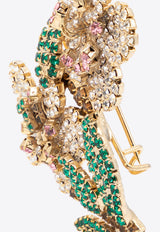 Rosantica Small Botanica Crystal-Embellished Brooch Multicolor 17790/SP/FIO-3_MULTI COLO